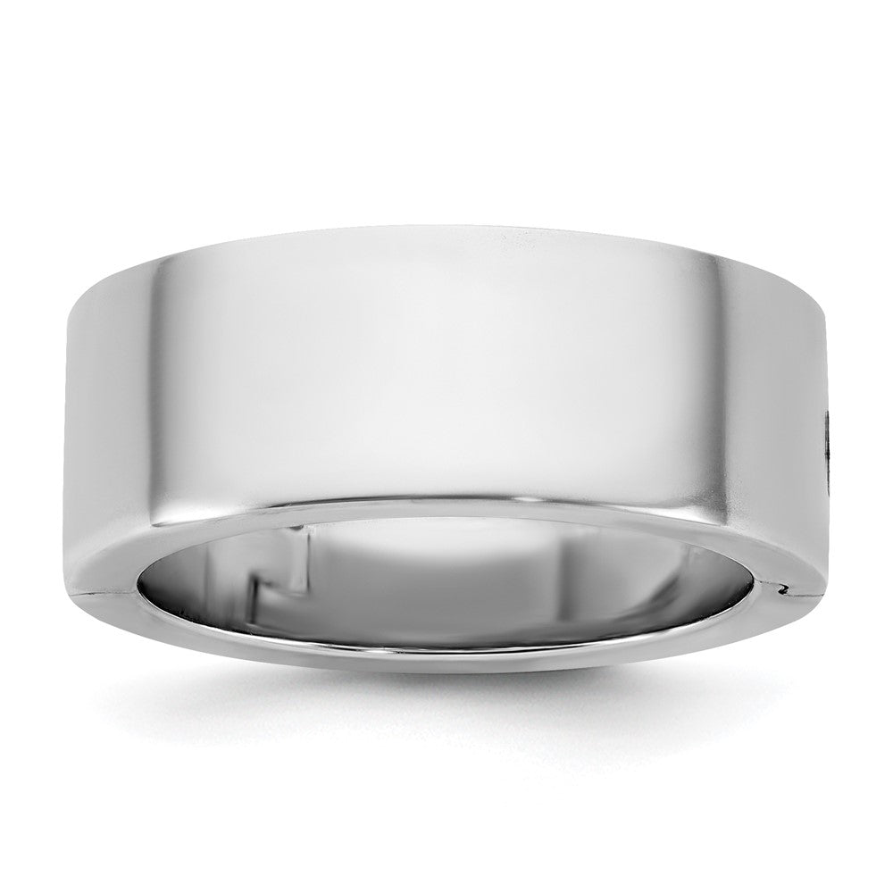 14kw CLIQ 8mm Hinged Flat Wedding Band Size 11.5