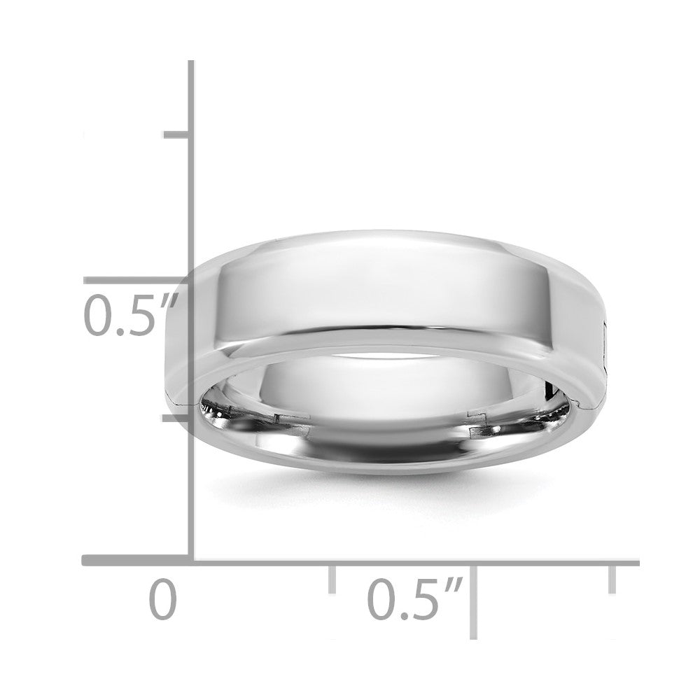 14kw CLIQ 6mm Hinged Beveled Edge Wedding Band Size 11.5