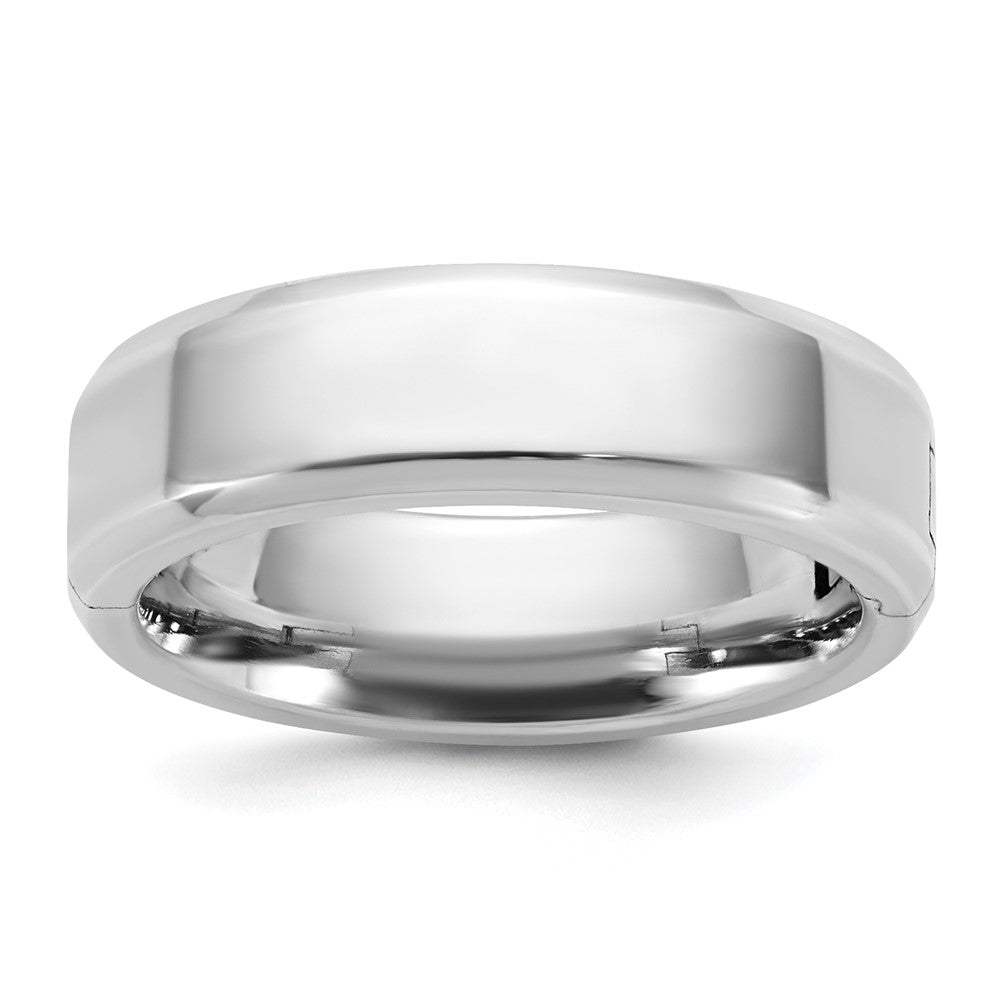 14kw CLIQ 6mm Hinged Beveled Edge Wedding Band Size 11.5