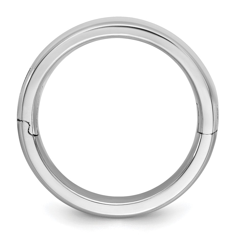 14kw CLIQ 7mm Hinged Beveled Edge Wedding Band Size 4