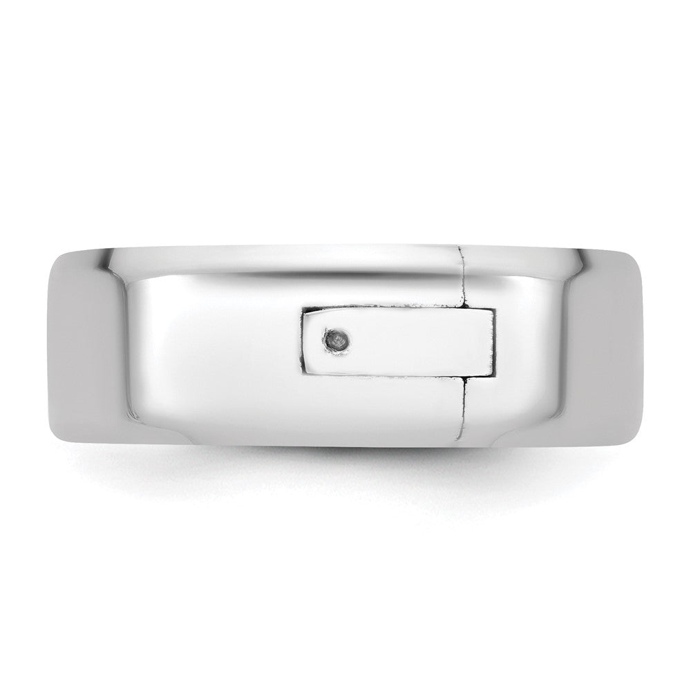 14kw CLIQ 7mm Hinged Beveled Edge Wedding Band Size 6.5