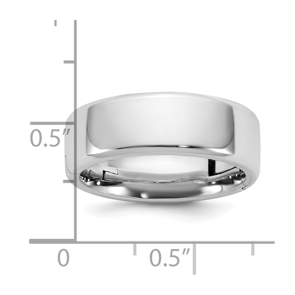 14kw CLIQ 7mm Hinged Beveled Edge Wedding Band Size 5