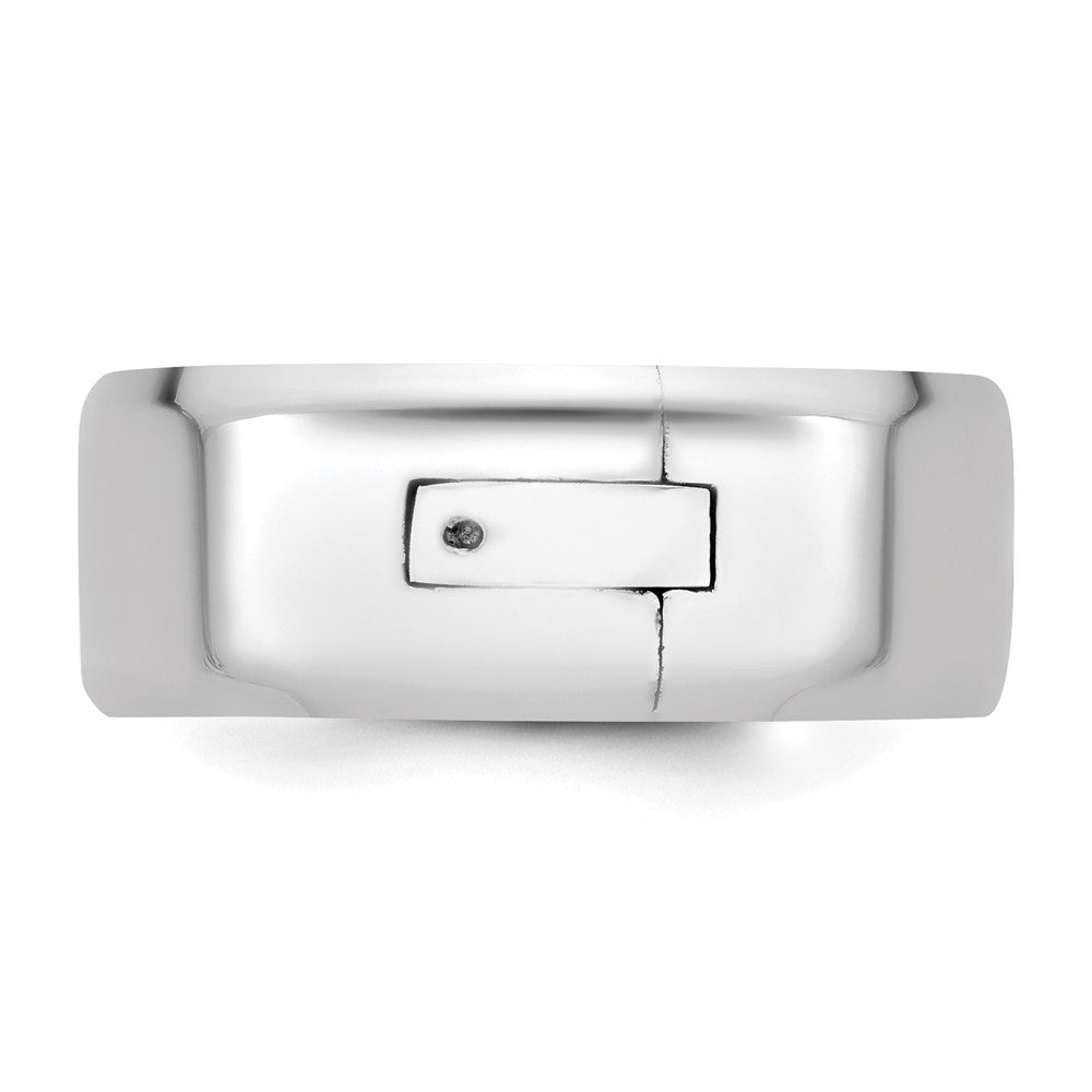 14kw CLIQ 8mm Hinged Beveled Edge Wedding Band Size 6.5