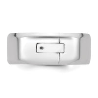 14kw CLIQ 8mm Hinged Beveled Edge Wedding Band Size 6.5