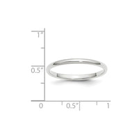 14KW 2mm Half-Round Wedding Band Size 4.5
