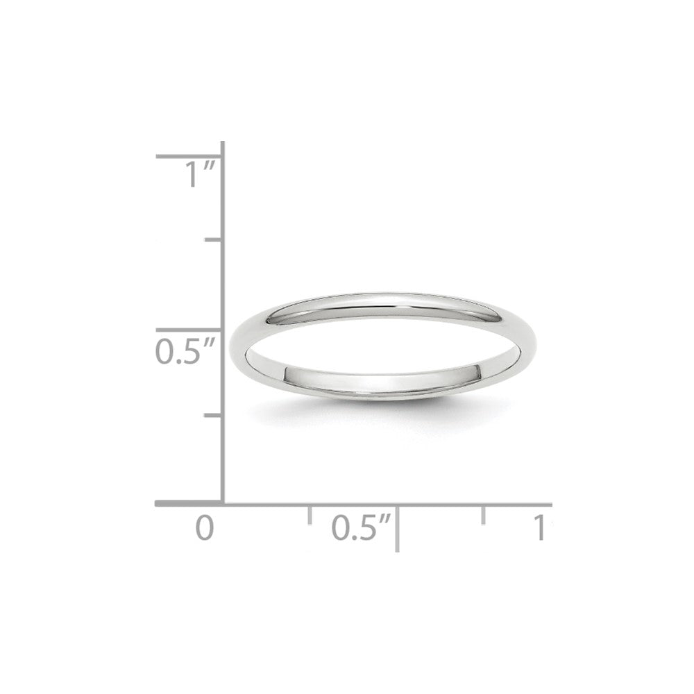 14KW 2mm Half-Round Wedding Band Size 7.5