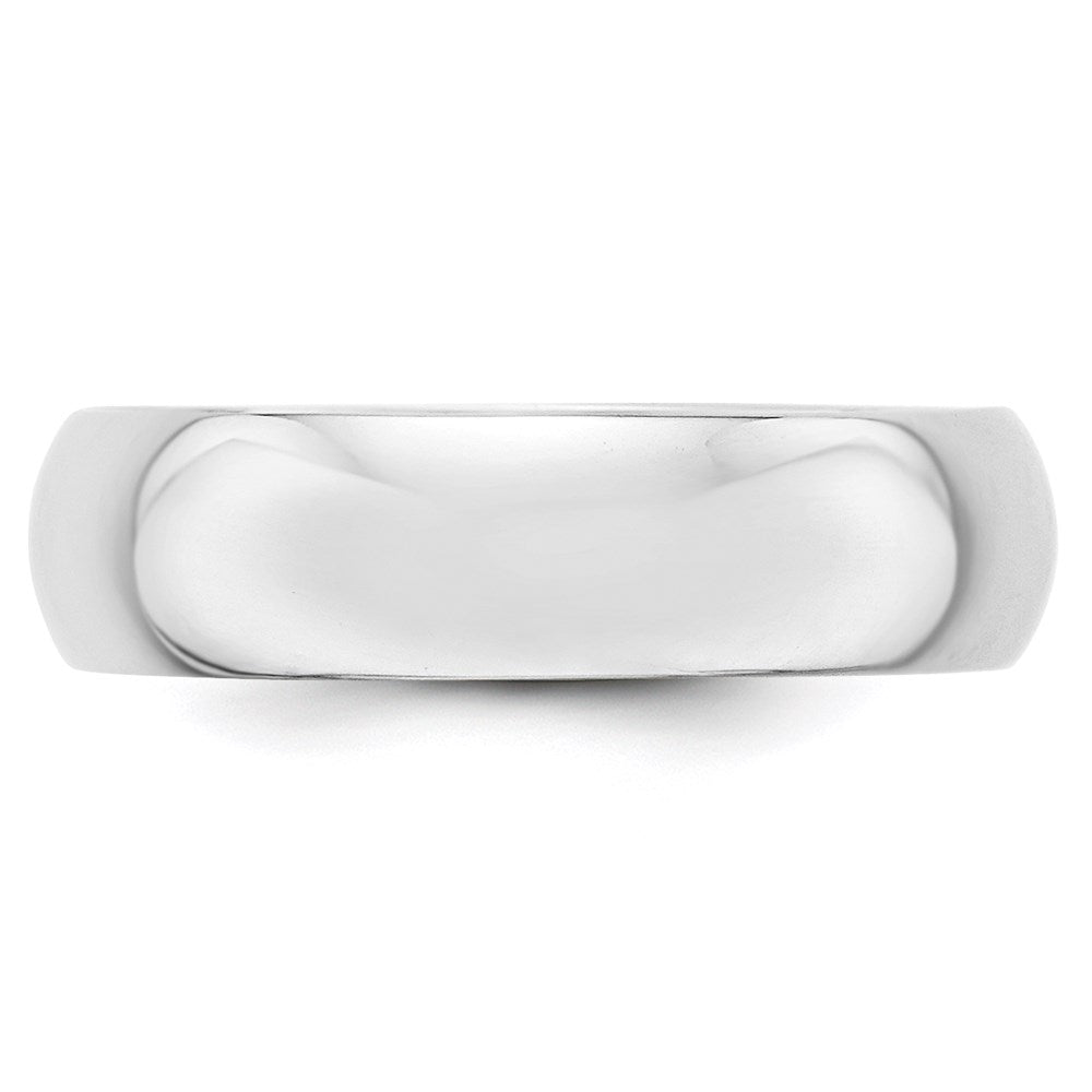 14KW 6mm Half-Round Wedding Band Size 8.5