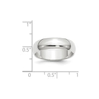 14KW 6mm Half-Round Wedding Band Size 4