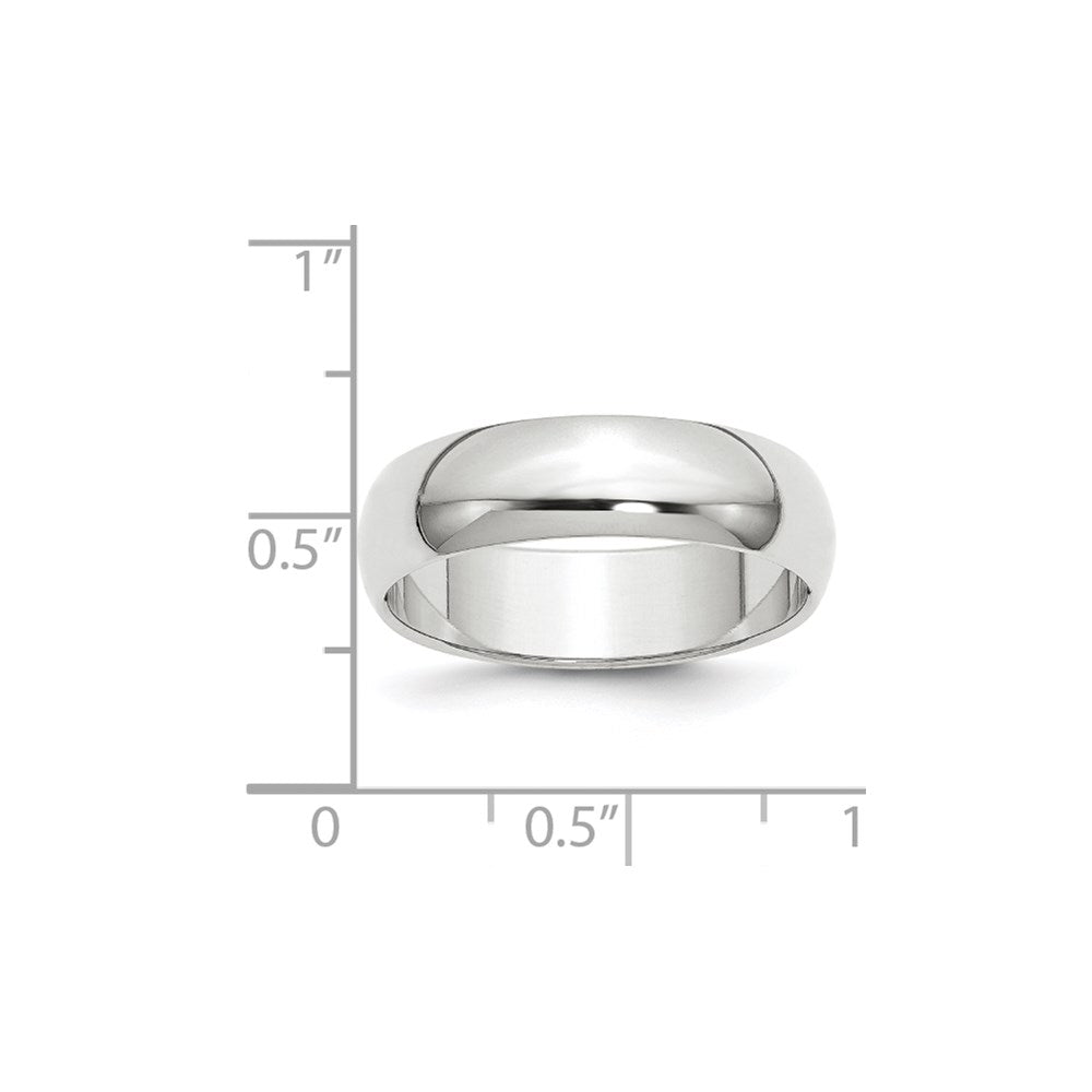 14KW 6mm Half-Round Wedding Band Size 11.5