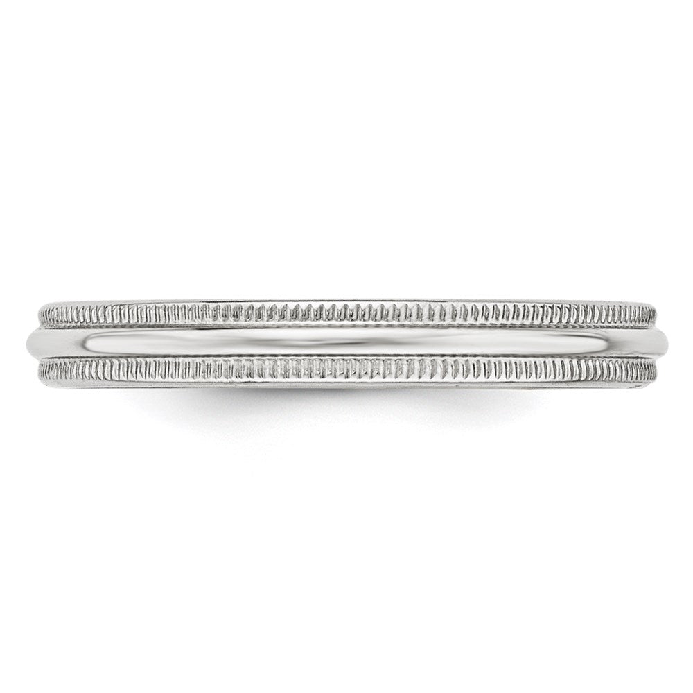 14KW 3mm Milgrain Half Round Band Size 8.5