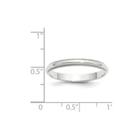 14KW 3mm Milgrain Half Round Band Size 8.5