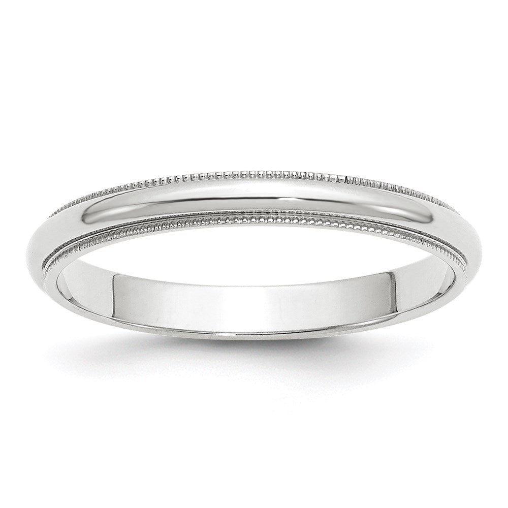 14KW 3mm Milgrain Half Round Band Size 8.5