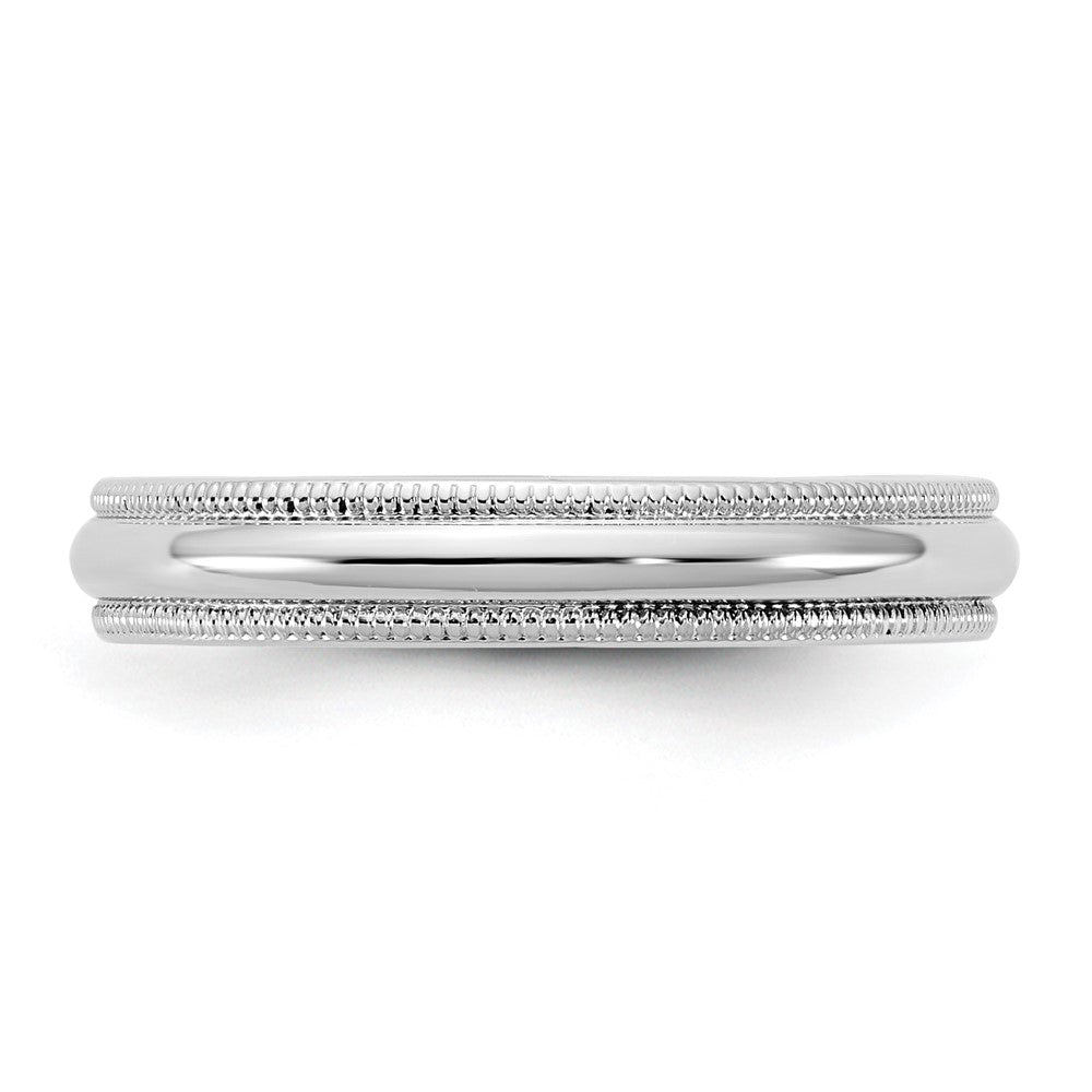 14KW 3.5mm Milgrain Half Round Band Size 4