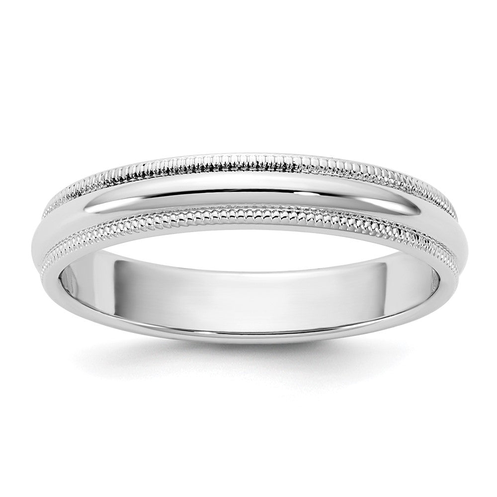 14KW 3.5mm Milgrain Half Round Band Size 4