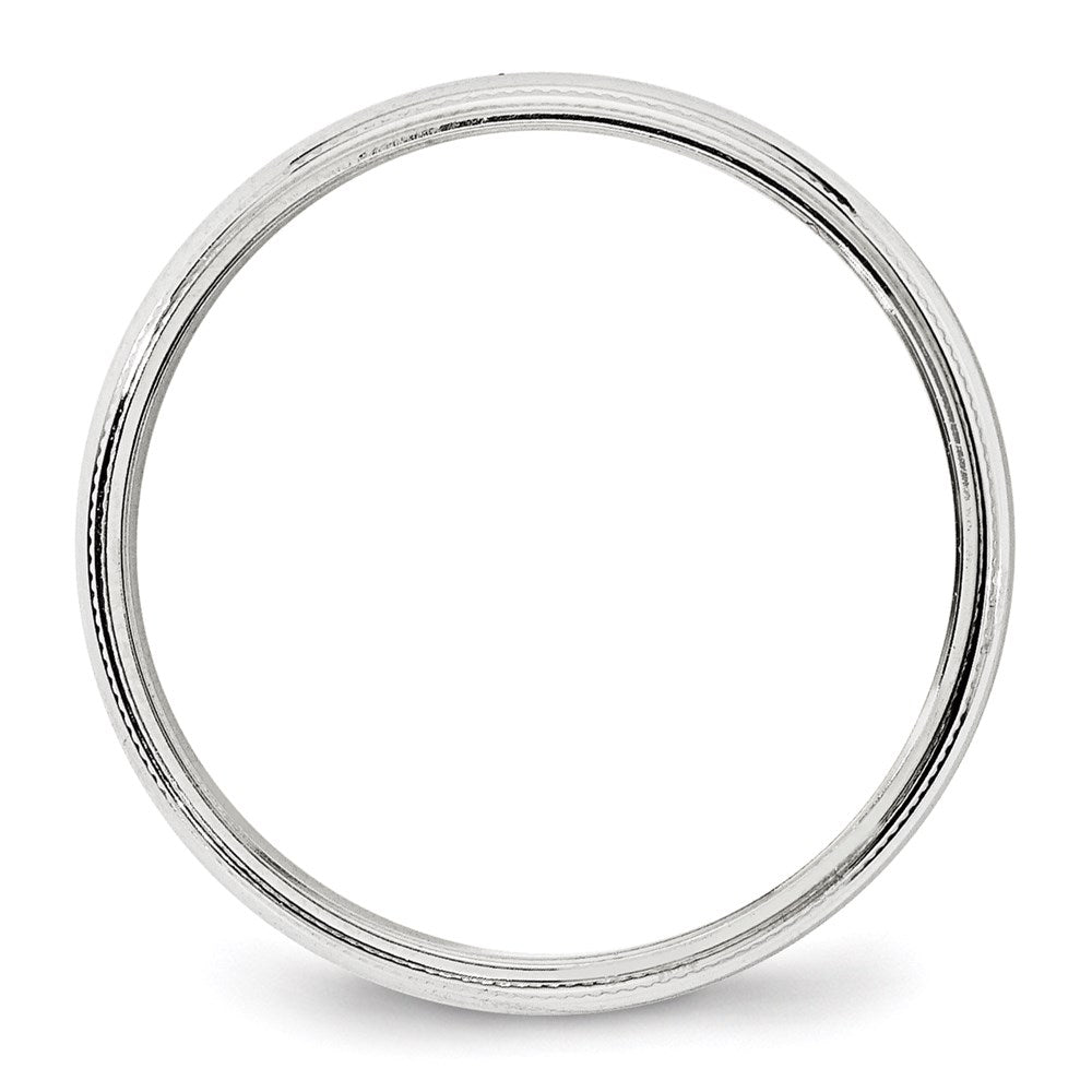 14KW 4mm Milgrain Half Round Band Size 7.5