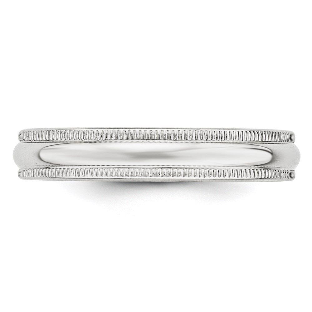 14KW 4mm Milgrain Half Round Band Size 6