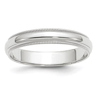 14KW 4mm Milgrain Half Round Band Size 7.5