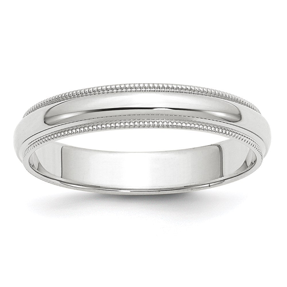 14KW 4mm Milgrain Half Round Band Size 4.5