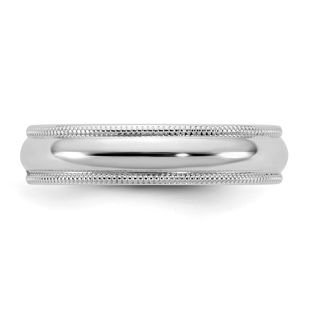 14KW 4.5mm Milgrain Half Round Band Size 7.5