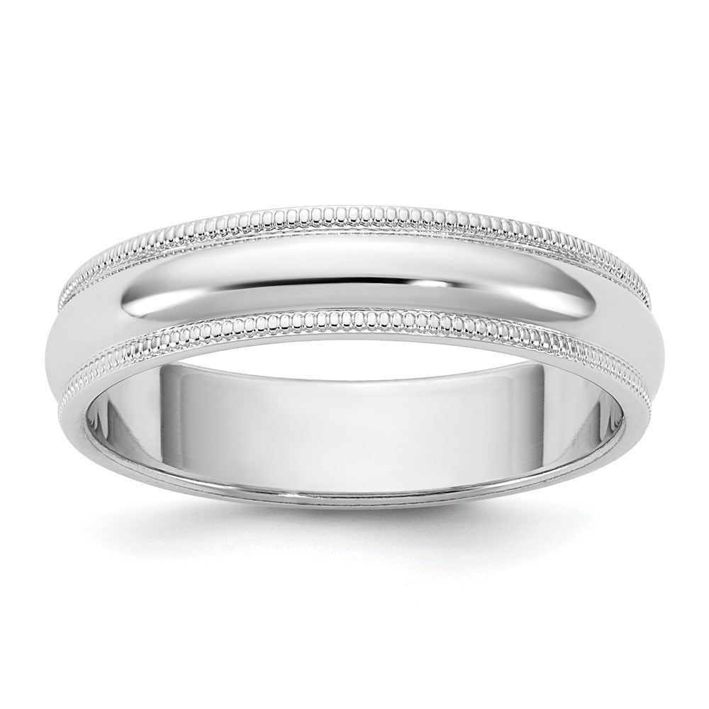 10KW 4.5mm Milgrain Half Round Band Size 9.5