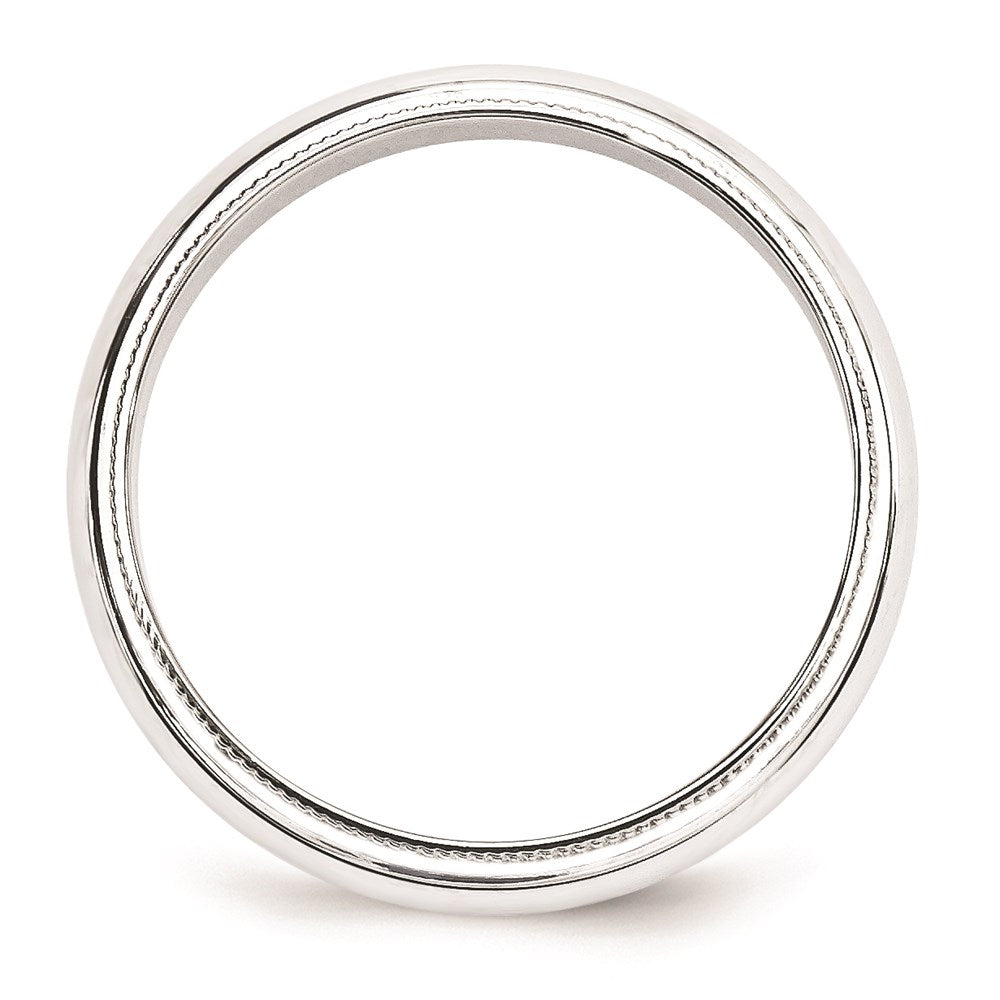 10KW 5mm Milgrain Half Round Band Size 5.5