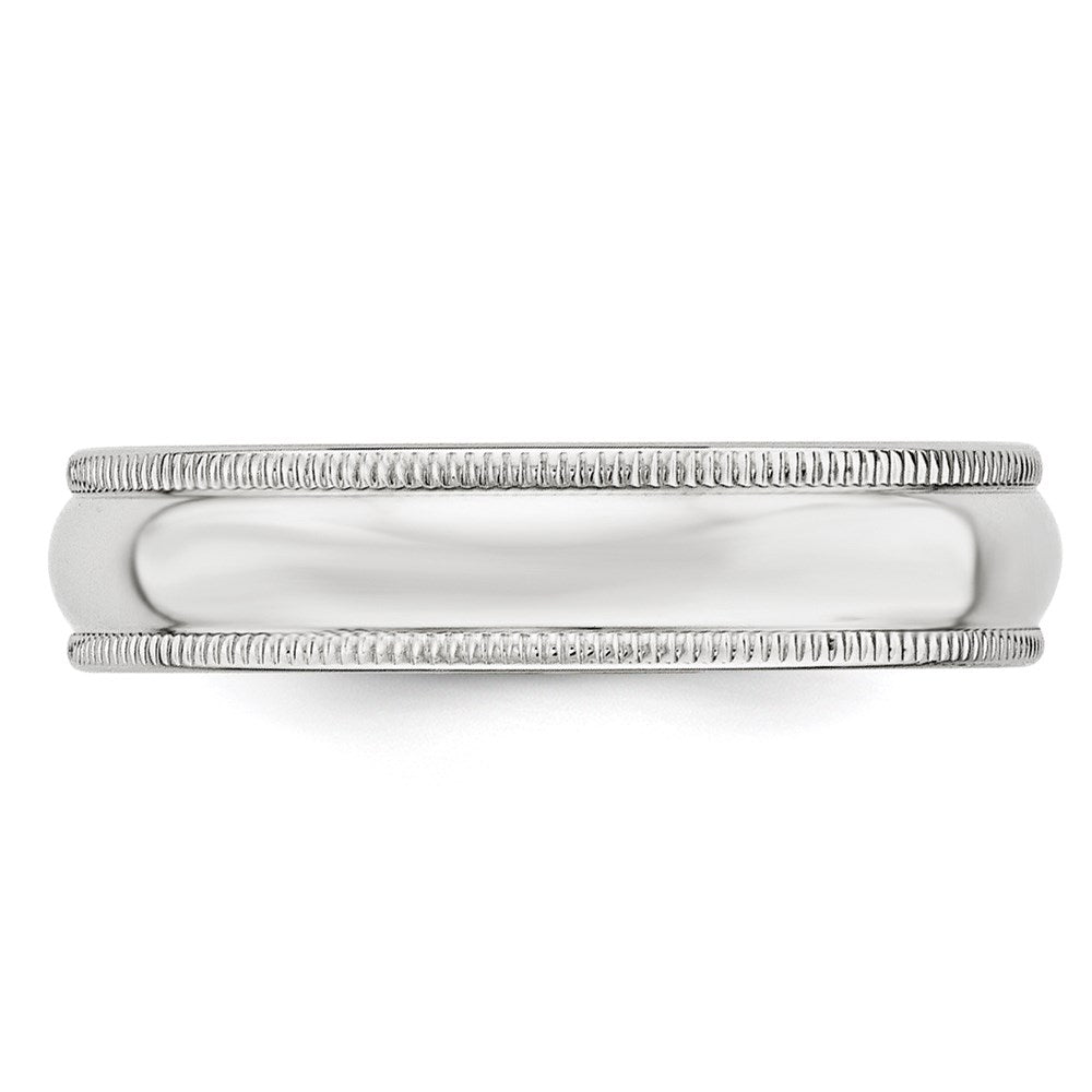 14KW 5mm Milgrain Half Round Band Size 8.5