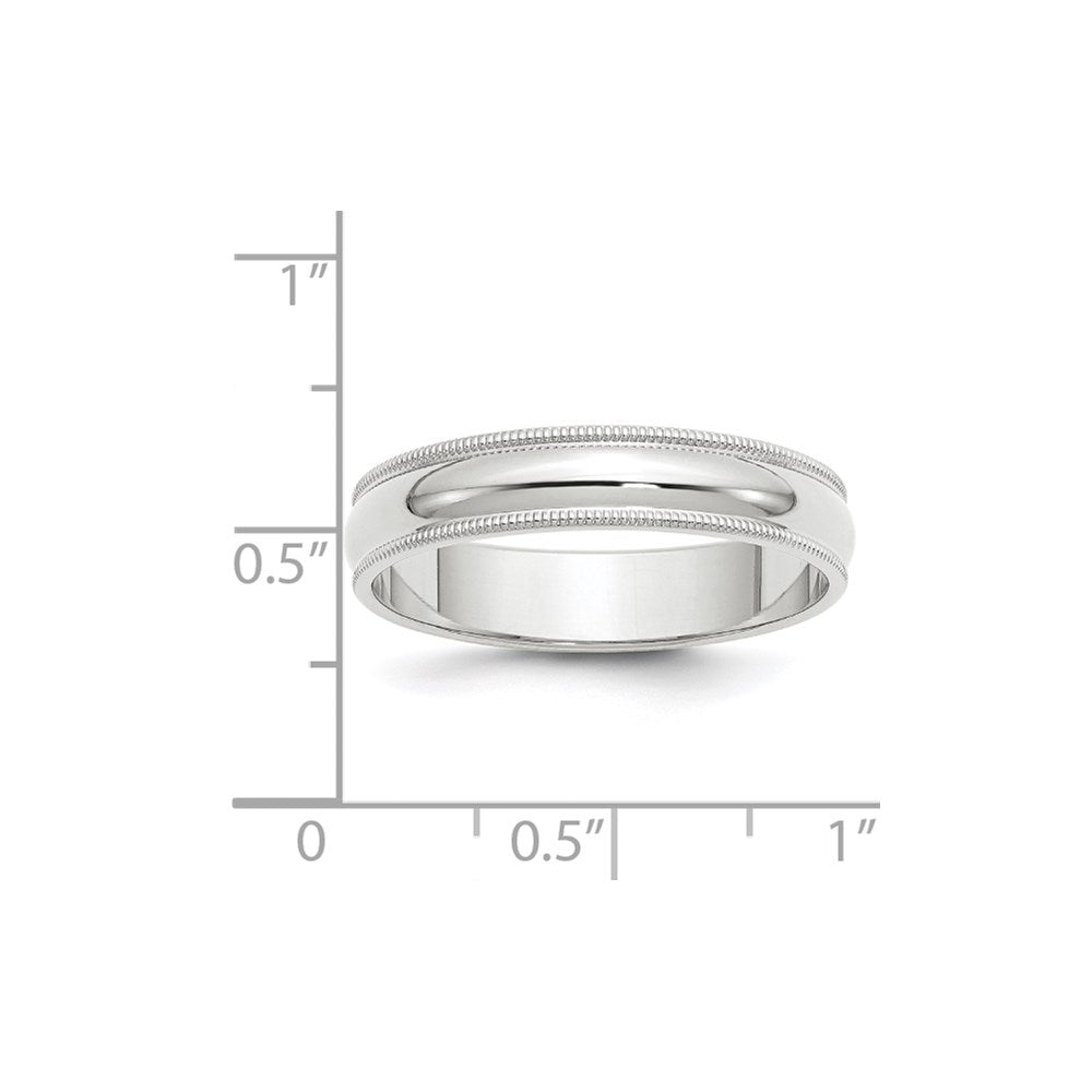 14KW 5mm Milgrain Half Round Band Size 8.5