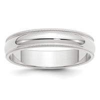 14KW 5mm Milgrain Half Round Band Size 8.5