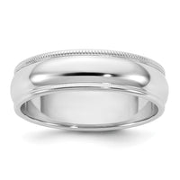 10KW 5.5mm Milgrain Half Round Band Size 5.5