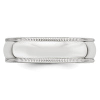14KW 6mm Milgrain Half Round Band Size 11.5