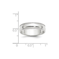 14KW 6mm Milgrain Half Round Band Size 8.5