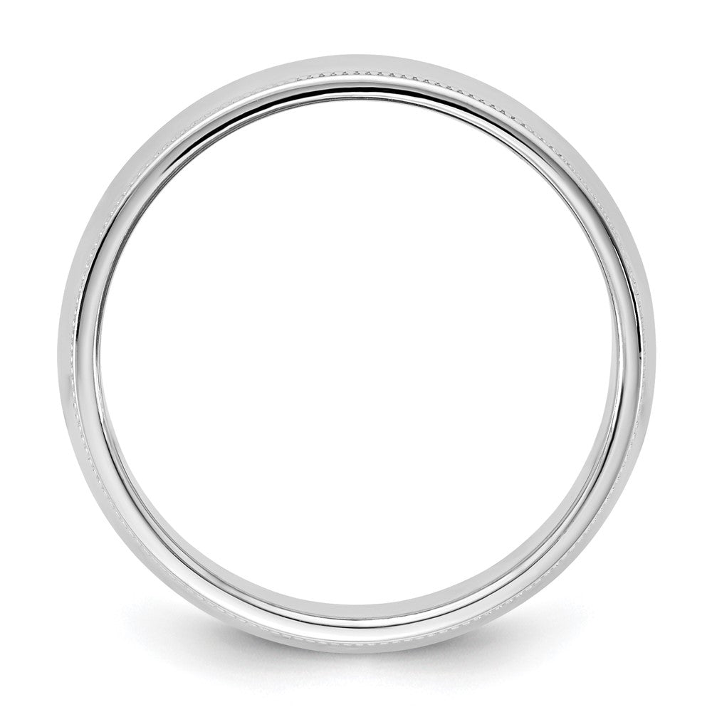 10KW 6.5mm Milgrain Half Round Band Size 7.5