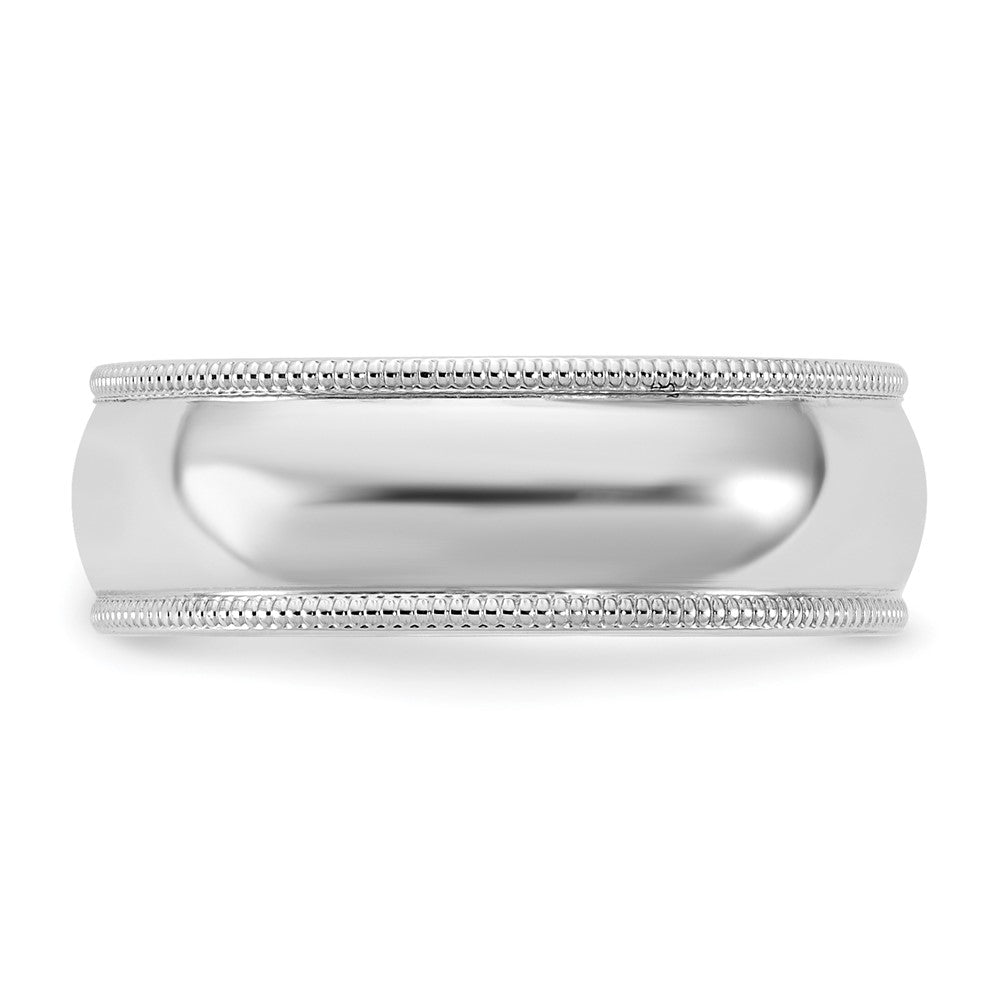 10KW 6.5mm Milgrain Half Round Band Size 7.5