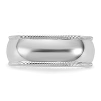 10KW 7mm Milgrain Half Round Band Size 7