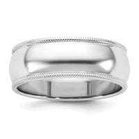 10KW 7mm Milgrain Half Round Band Size 4