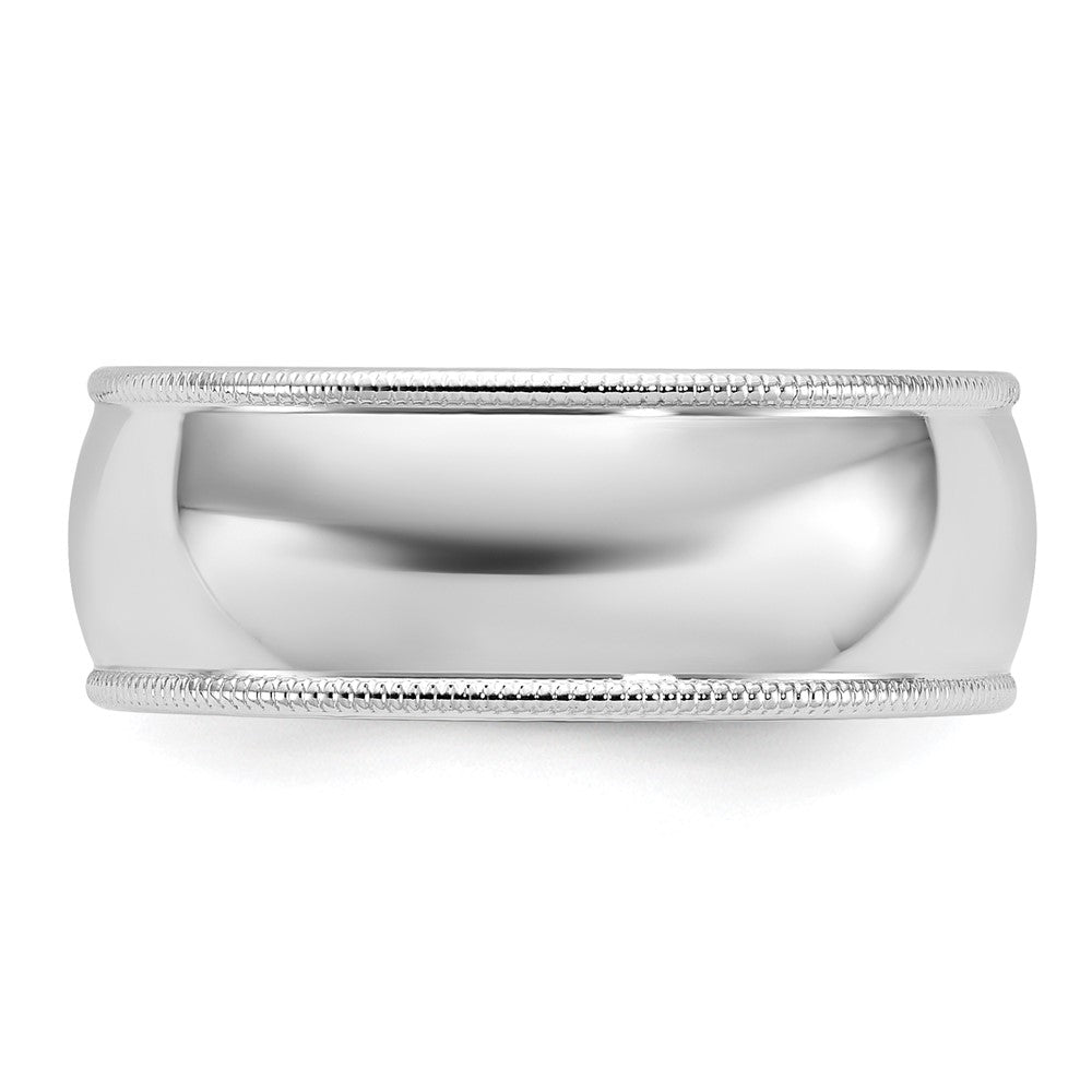 10KW 8mm Milgrain Half Round Band Size 10