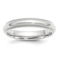 10KW 4mm Milgrain Comfort Fit Band Size 4.5
