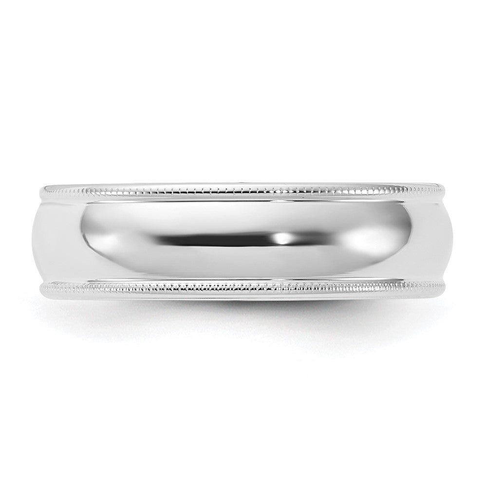 10KW 6mm Milgrain Comfort Fit Band Size 8