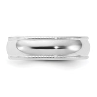 10KW 6mm Milgrain Comfort Fit Band Size 7
