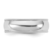 10KW 6.5mm Milgrain Comfort Fit Band Size 8.5