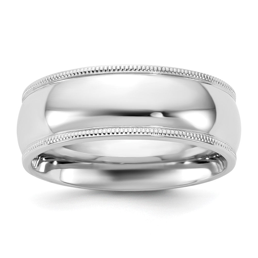10KW 7mm Milgrain Comfort Fit Band Size 8.5
