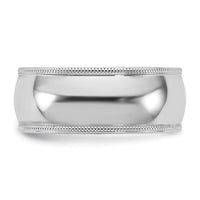 10KW 8mm Milgrain Comfort Fit Band Size 11