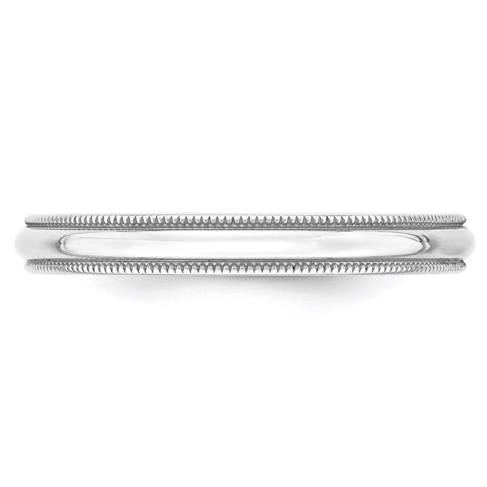 14KW 3mm LTW Milgrain Half Round Band Size 4