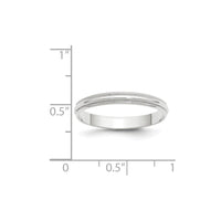 10KW 3mm LTW Milgrain Half Round Band Size 4