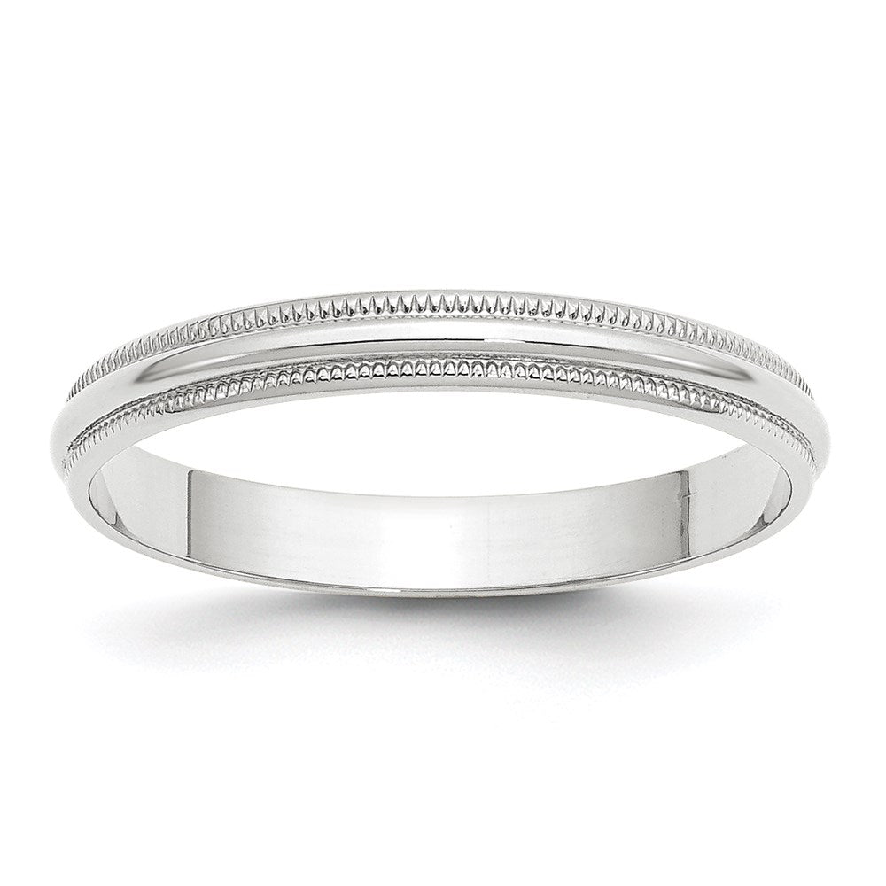 10KW 3mm LTW Milgrain Half Round Band Size 7
