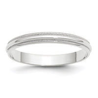 14KW 3mm LTW Milgrain Half Round Band Size 4