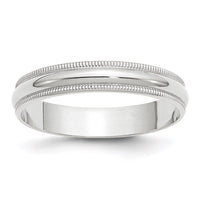 14KW 4mm LTW Milgrain Half Round Band Size 11.5