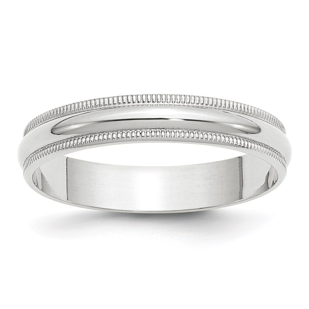 14KW 4mm LTW Milgrain Half Round Band Size 8.5