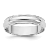 10KW 4.5mm LTW Milgrain Half Round Band Size 13