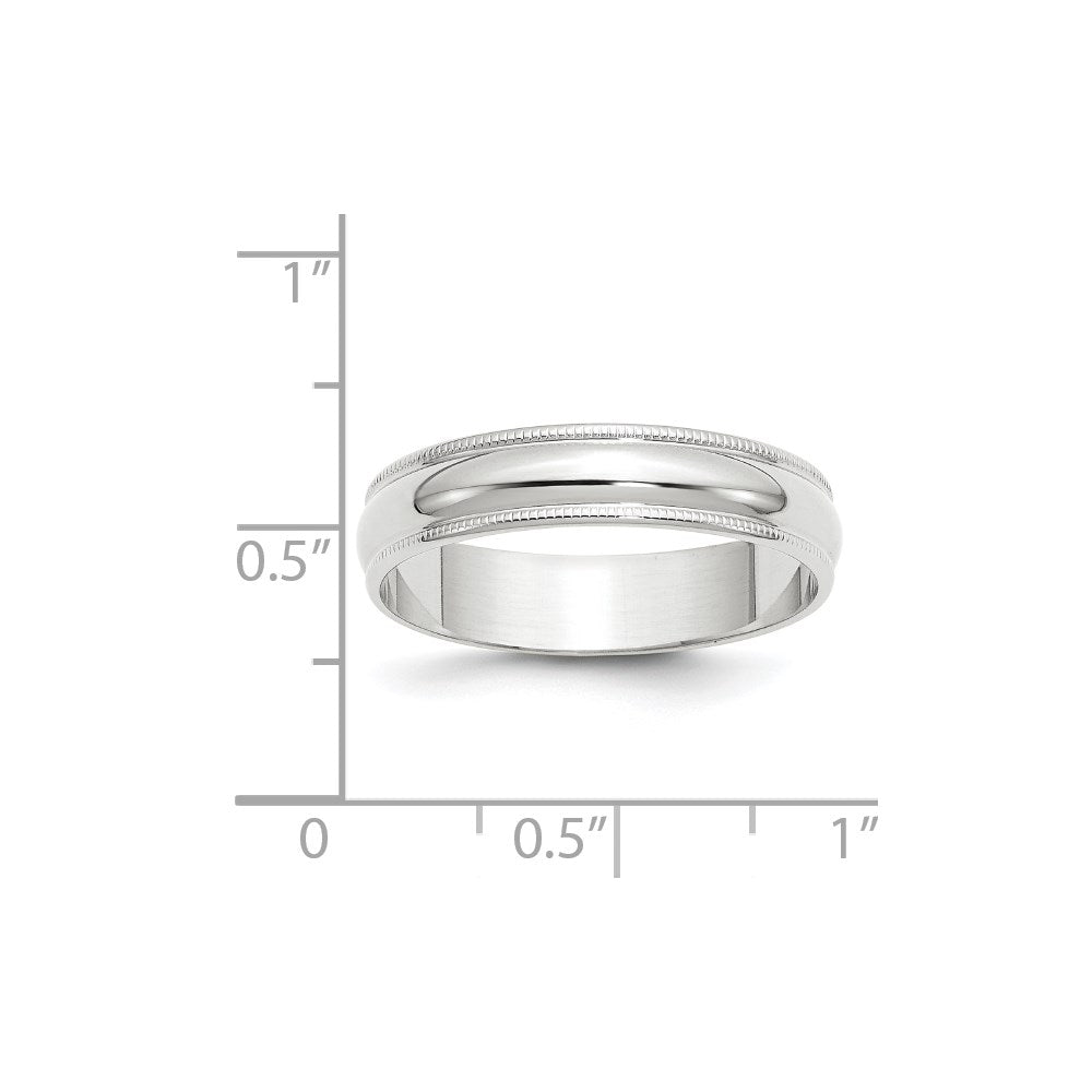 14KW 5mm LTW Milgrain Half Round Band Size 5